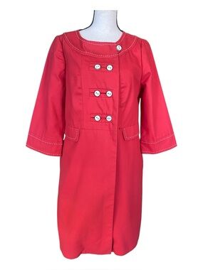 Penguin by Munsingwear Red Trench Coat Jacket P\S Retro Mod Swing Coat